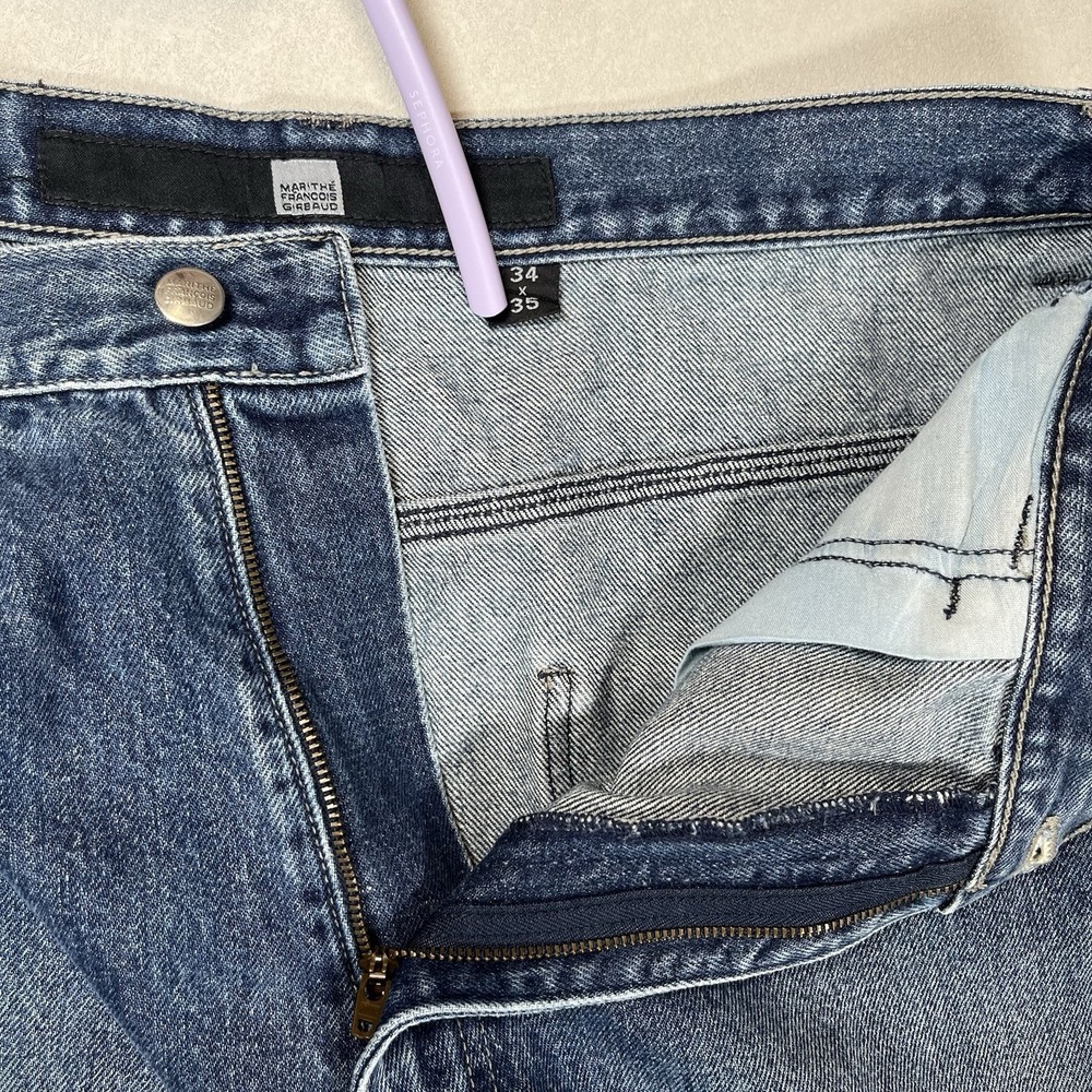 Vintage Marithe Francois Girbaud Men's Double Knee Blue Jeans Sz 34x35 Denim Y2K - Picture 5 of 10